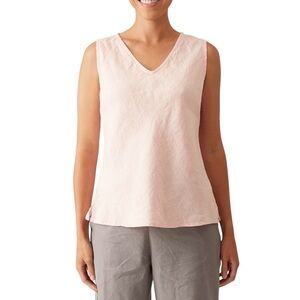 Cut Loose Solid Linen V-Neck Bias cut tank top soft pink  S excellent condition